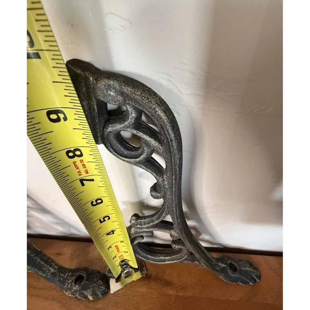 2 Heavy Cast Iron Shelf Brackets Vintage Metal Shelf Brackets Architectural VTG
